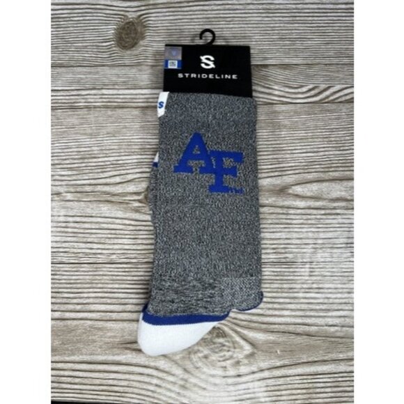 New Air Force Falcons Knit Crew Socks Strideline Medium Large Gray Blue - Picture 1 of 2